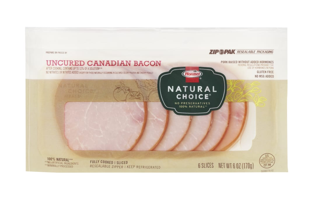 HORMEL NATURAL CHOICE Uncured Canadian Bacon