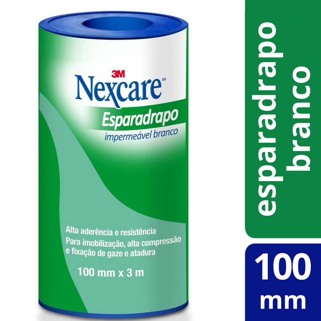 Esparadrapo Impermeável Nexcare™, Branco , 100 mm x 3 m