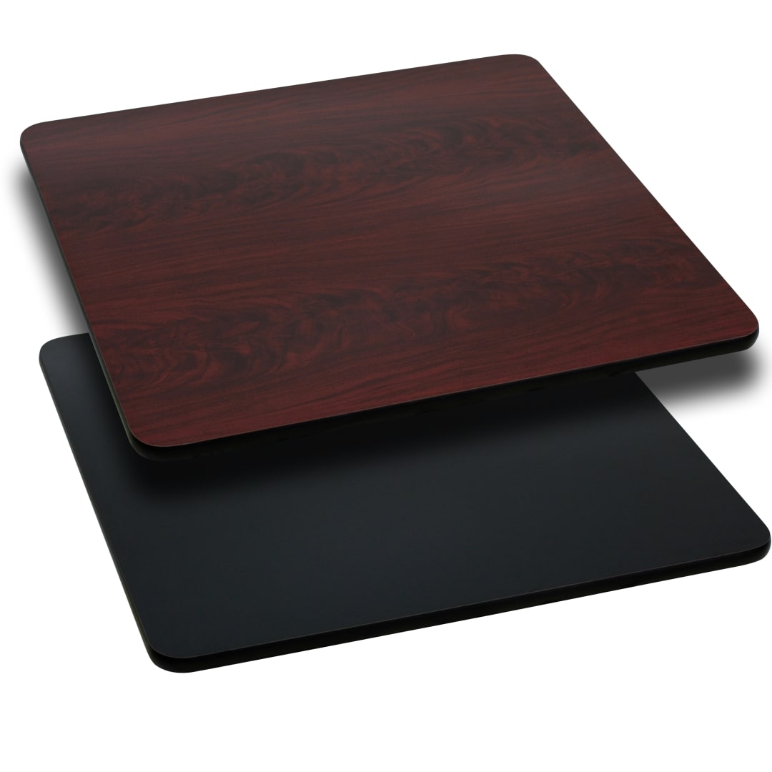 Glenbrook 42'' Square Table Top with Black or Mahogany Reversible Laminate Top