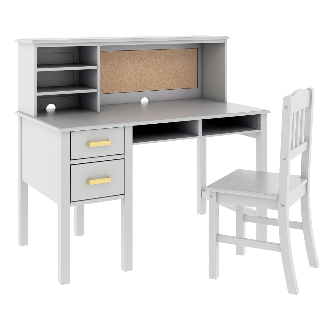 Taiga Desk and Hutch - Gray