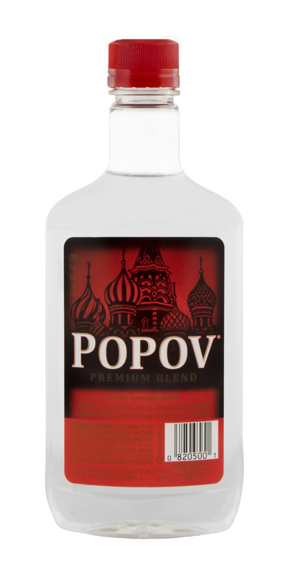 Popov Vodka 375ml 80 Proof