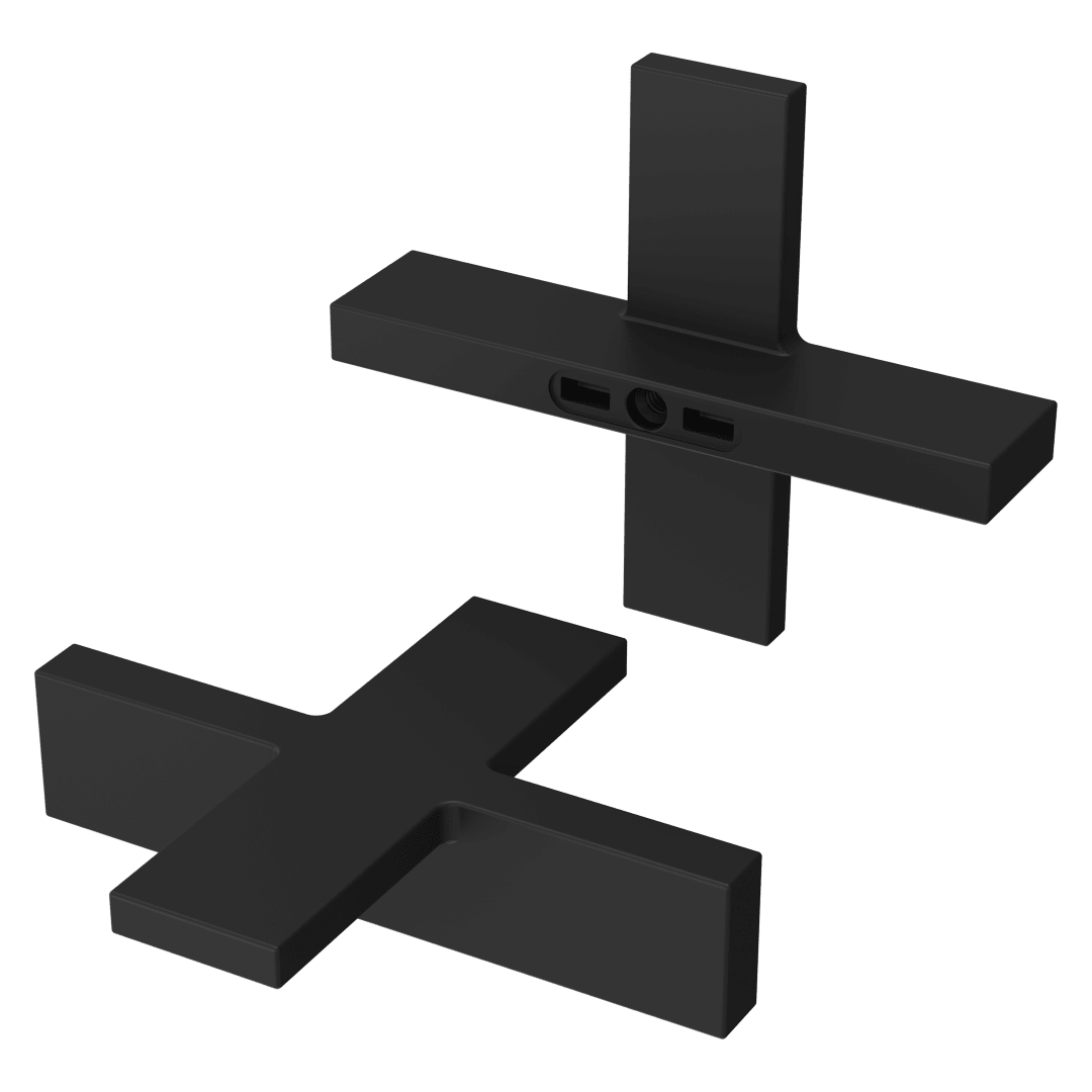 Verve Cross Handle Kit for Widespread, Roman Tub and Thermostatic Shower in Matte Black
