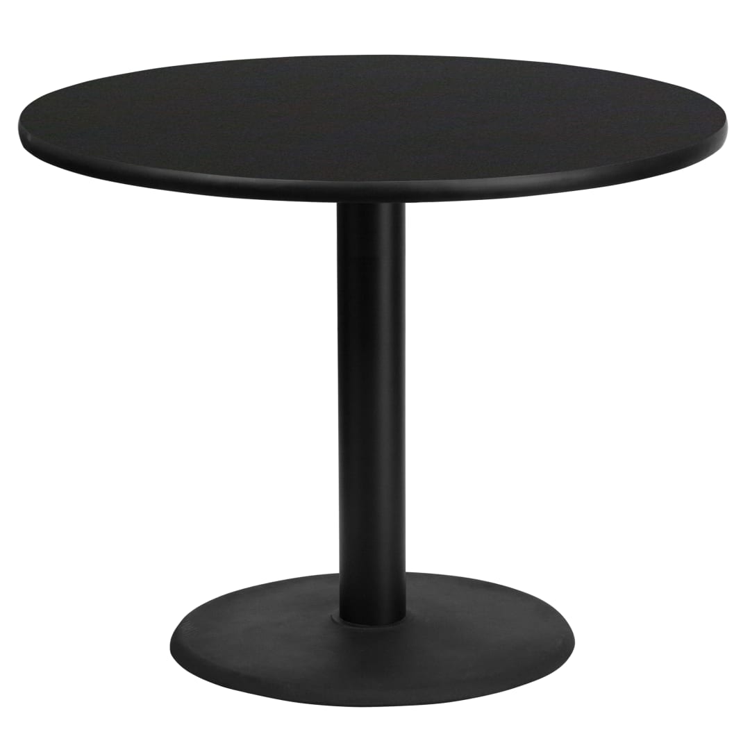 Stiles 36'' Round Black Laminate Table Top with 24'' Round Table Height Base