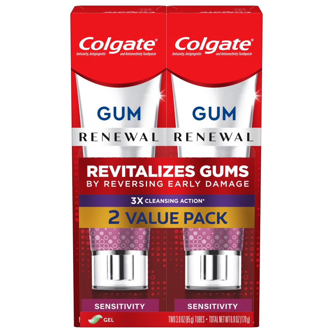 Colgate Gum Renewal Gum Protection Toothpaste Gel Sensitivity, Mint Gel Sensitive Toothpaste for Gingivitis, 3 Oz, 2 Pack