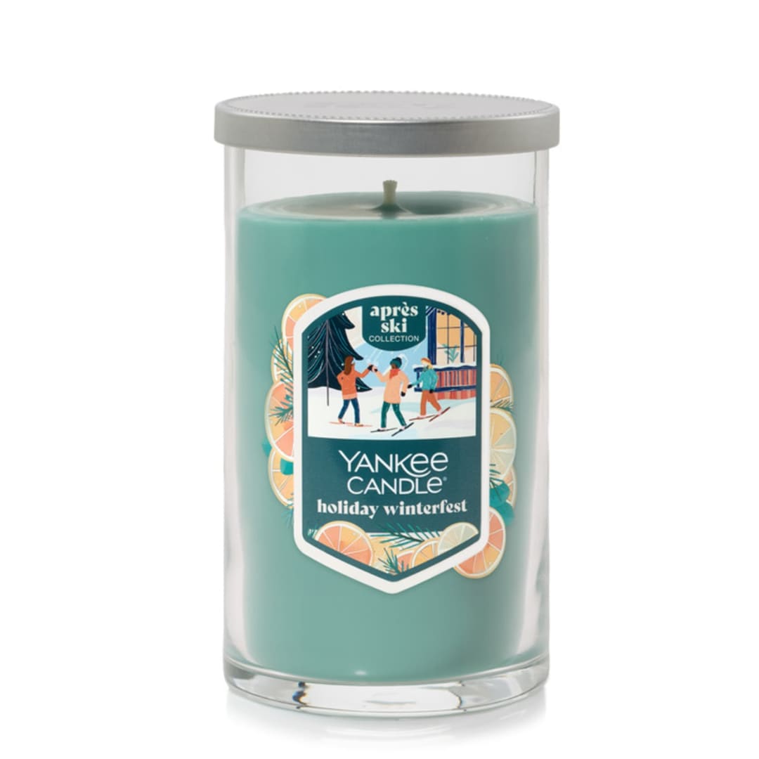 Yankee Candle Holiday Winterfest Medium Pillar Scented Candles, 14.25 oz