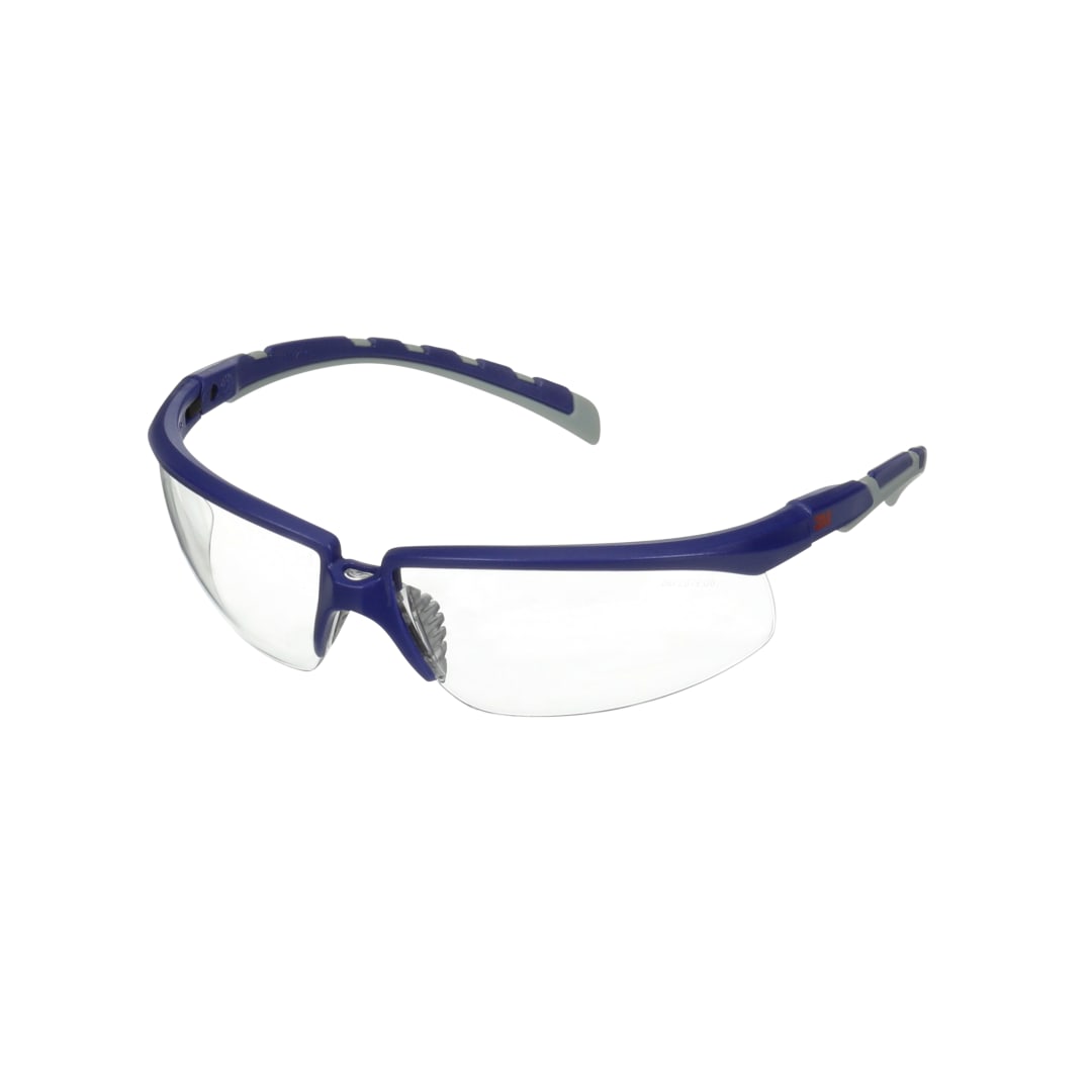 3M™ Solus™ 2000 Serisi, S2001AF-BLU, Mavi/Gri Saplar, Şeffaf Buğu Önleyici/Çizilmeye Dayanıklı lens, 20/Kutu