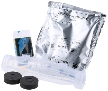 3M™ Scotchcast™ Reçineli Düz Ek Kiti 92-NBA7, 1kV, 4 x 120 - 240 mm²