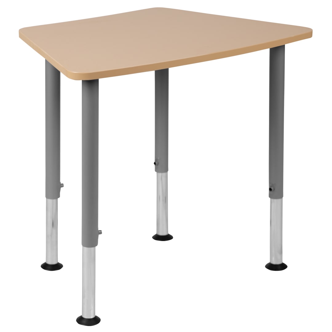 Billie Hex Natural Collaborative Student Desk (Adjustable from 22.3" to 34") - Home and Classroom