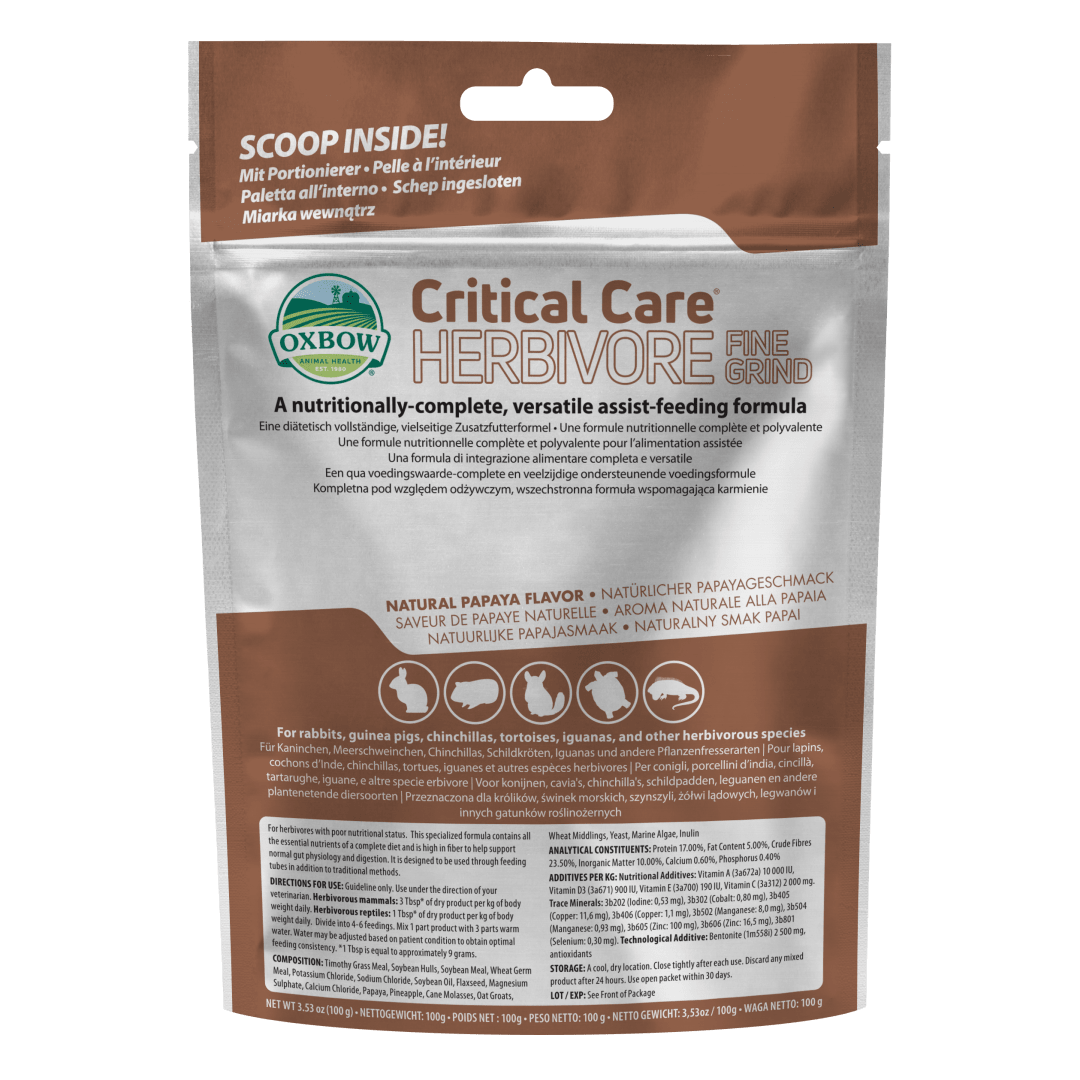 Critical Care Herbivore Fine Grind EU Papaya (100g)