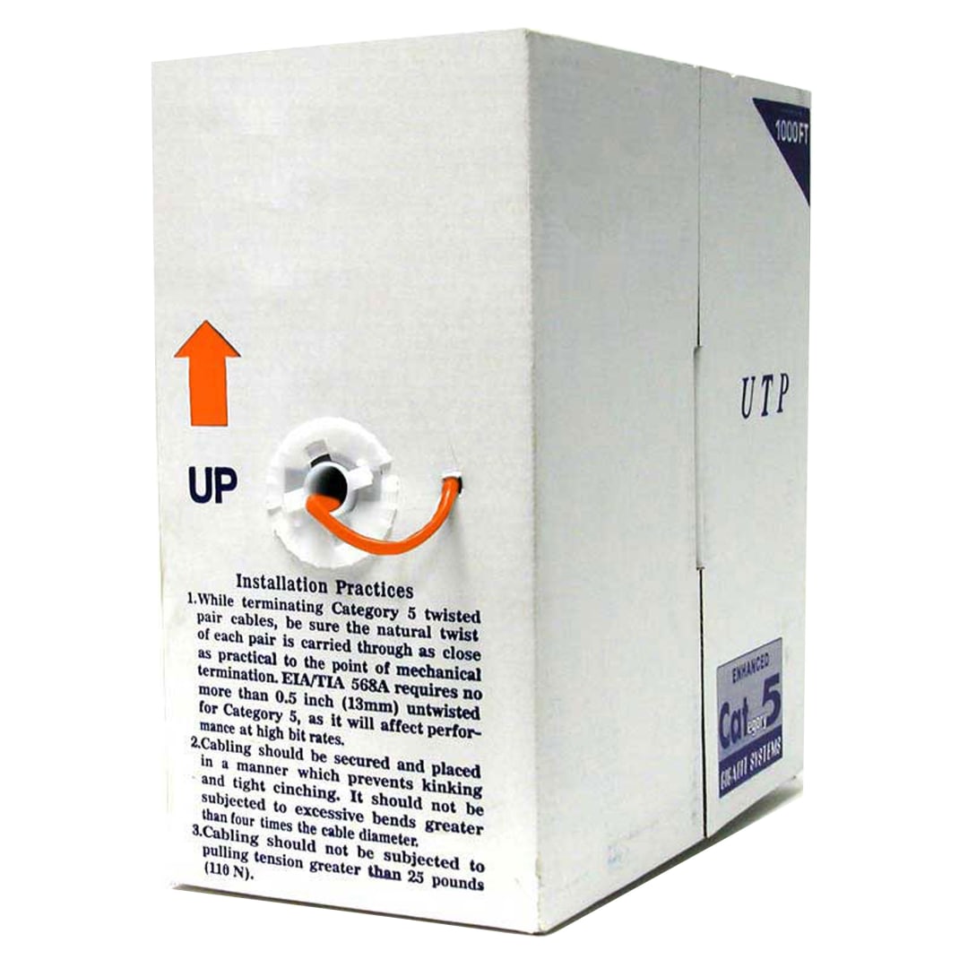 1000 ft Orange CAT 5e 350MHZ Patch Cable