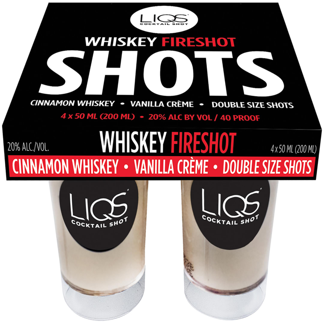 LIQS Cinnamon Vanilla Whiskey Cocktail Shots 50ml 4 Pack