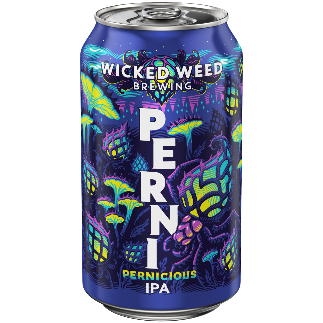 Wicked Weed Pernicious IPA 12 oz Single CAN 7_3ABV - Plain Aluminum - Standard Gloss - Craft Direct