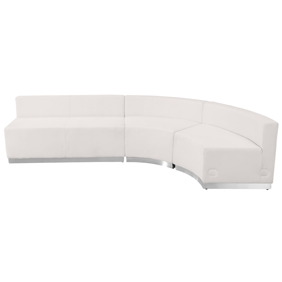 HERCULES Alon Series Melrose White LeatherSoft Reception Configuration, 3 Pieces