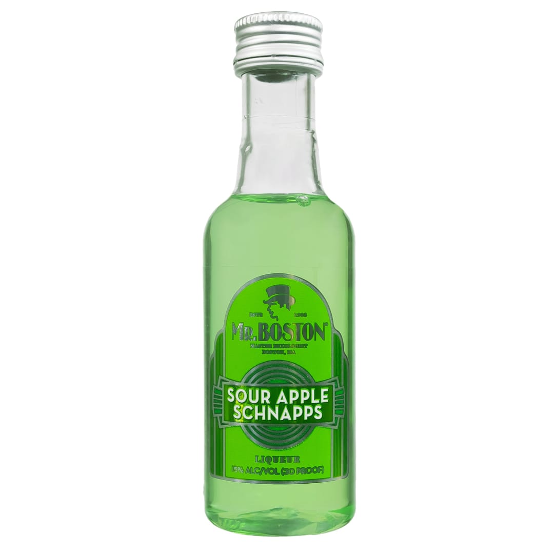 Mr. Boston Sour Apple Schnapps 50ml 30 Proof