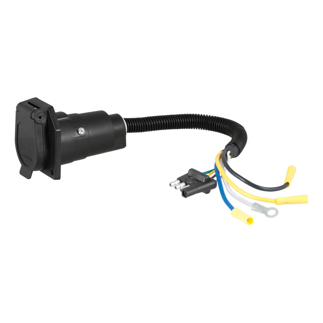 CURT Electrical Adapter (4-Way Flat Vehicle to 7-Way RV Blade Trailer) #57184