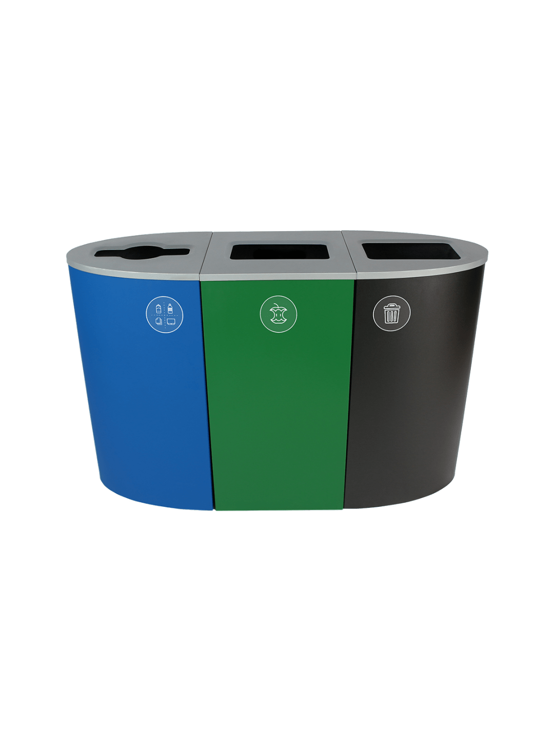  SPECTRUM - Triple - Kit - Calgary Compliant - Mixed Recyclables-Organics-Waste - Mixed-Full - Blue-Green-Black
