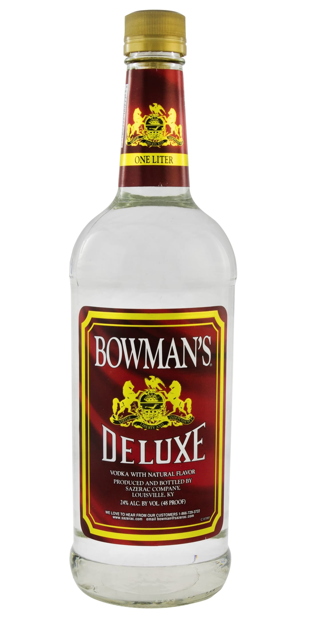 Bowman's Deluxe Light Vodka 1l 48 Proof