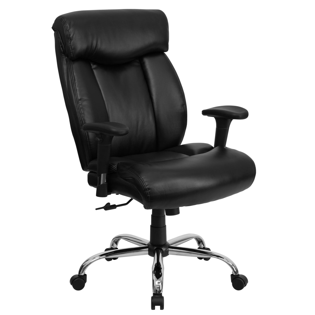 HERCULES Series Big &amp; Tall 400 lb. Rated Black LeatherSoft Executive Ergonomic Office Chair with Full Headrest &amp; Arms