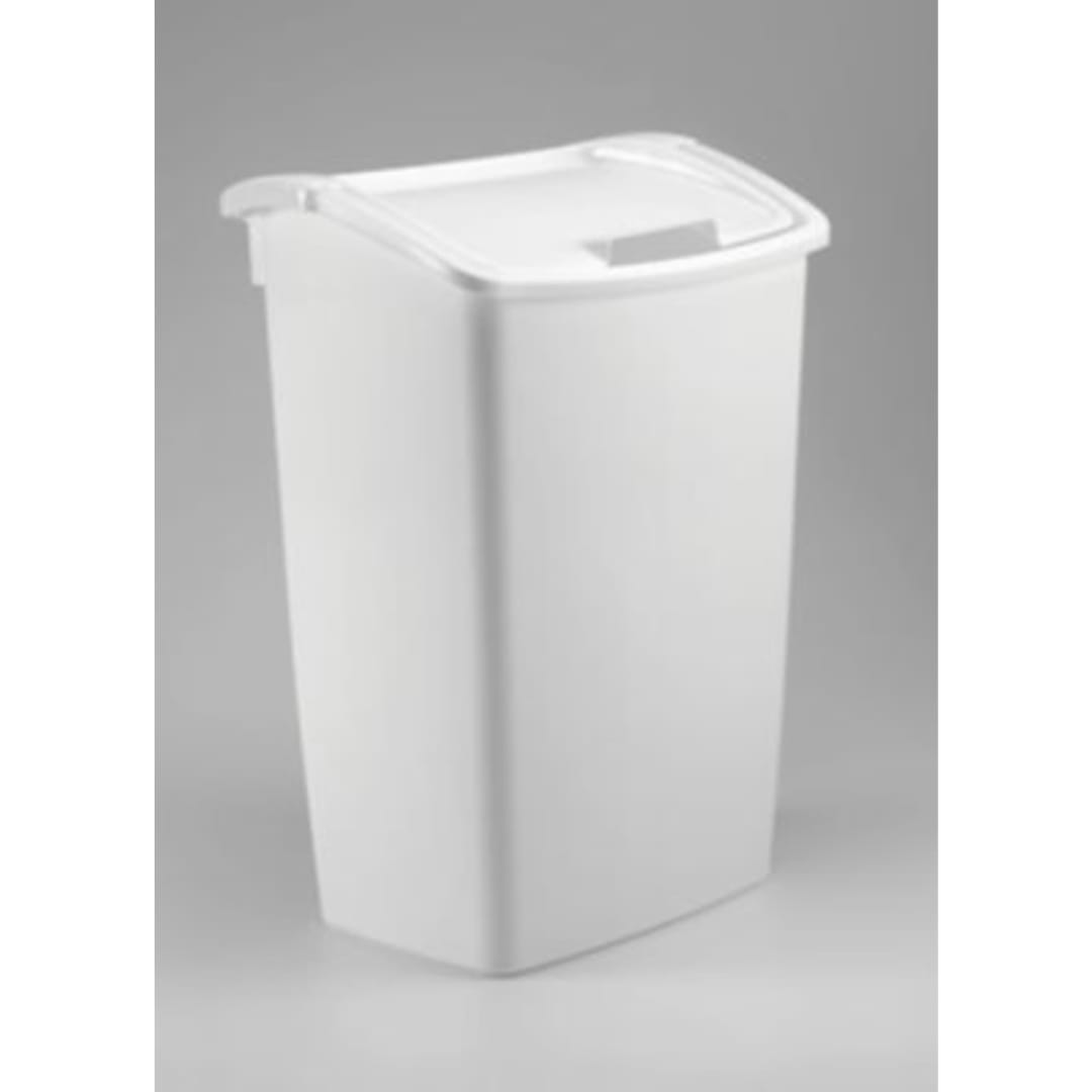 Rubbermaid Dual Action Waste Can, 45 Quart, White