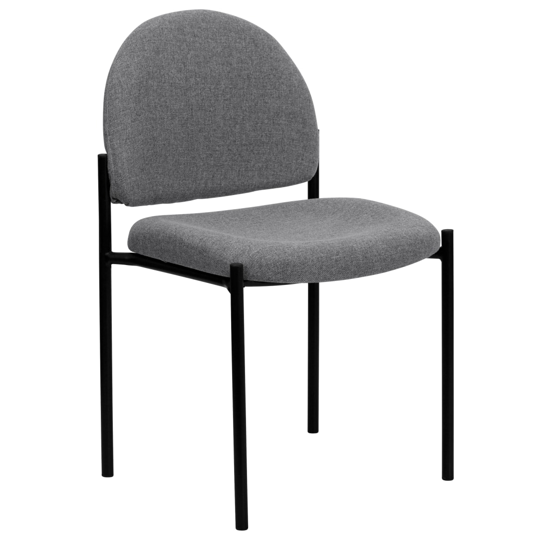 Tania Comfort Gray Fabric Stackable Steel Side Reception Chair