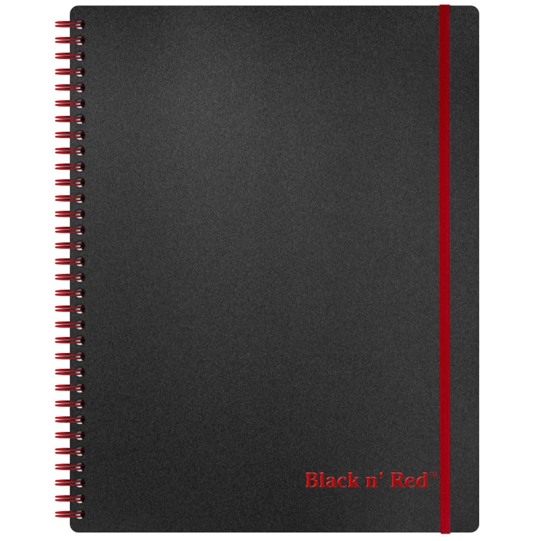 Black n' Red™‭ Soft Cover Twin-Wire Business Notebook, 70 Sheets, 11 in x 8.5 in, Black
