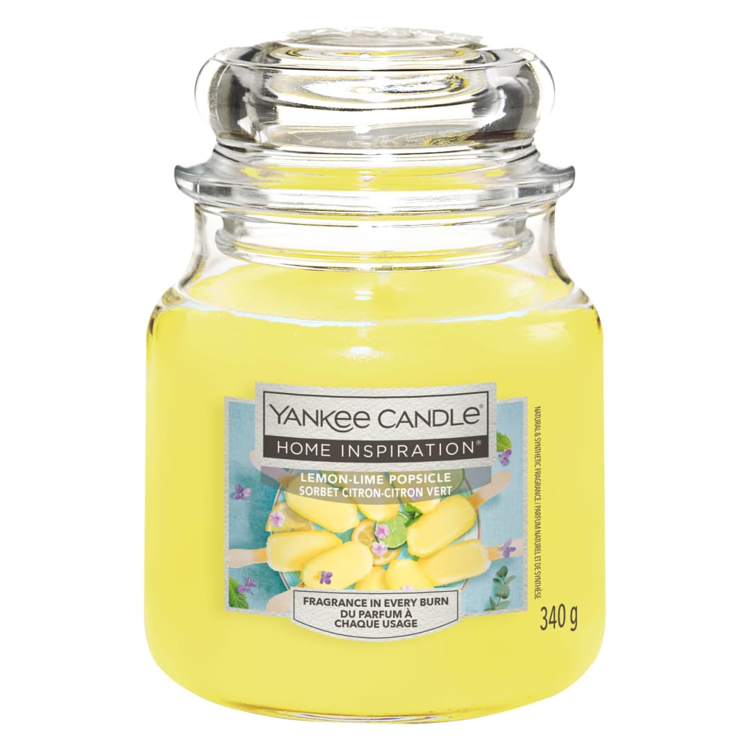 Yankee Candle® Home Inspiration Scented Candle | Lemon-Lime Popsicle Medium Jar Candle | Burn Time: up to 75 Hours