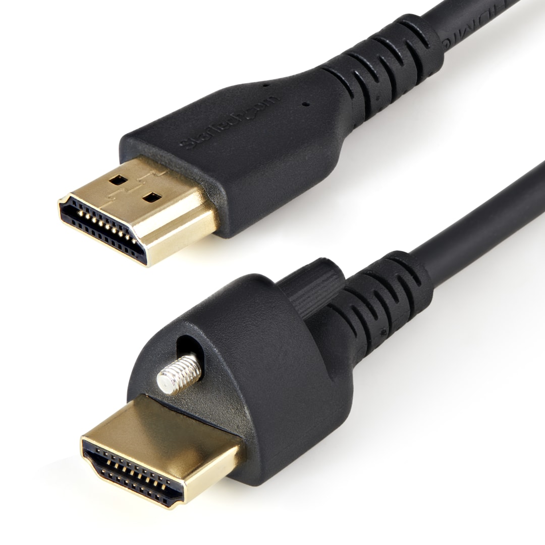 HDMI Cable with locking screw - 1m Black