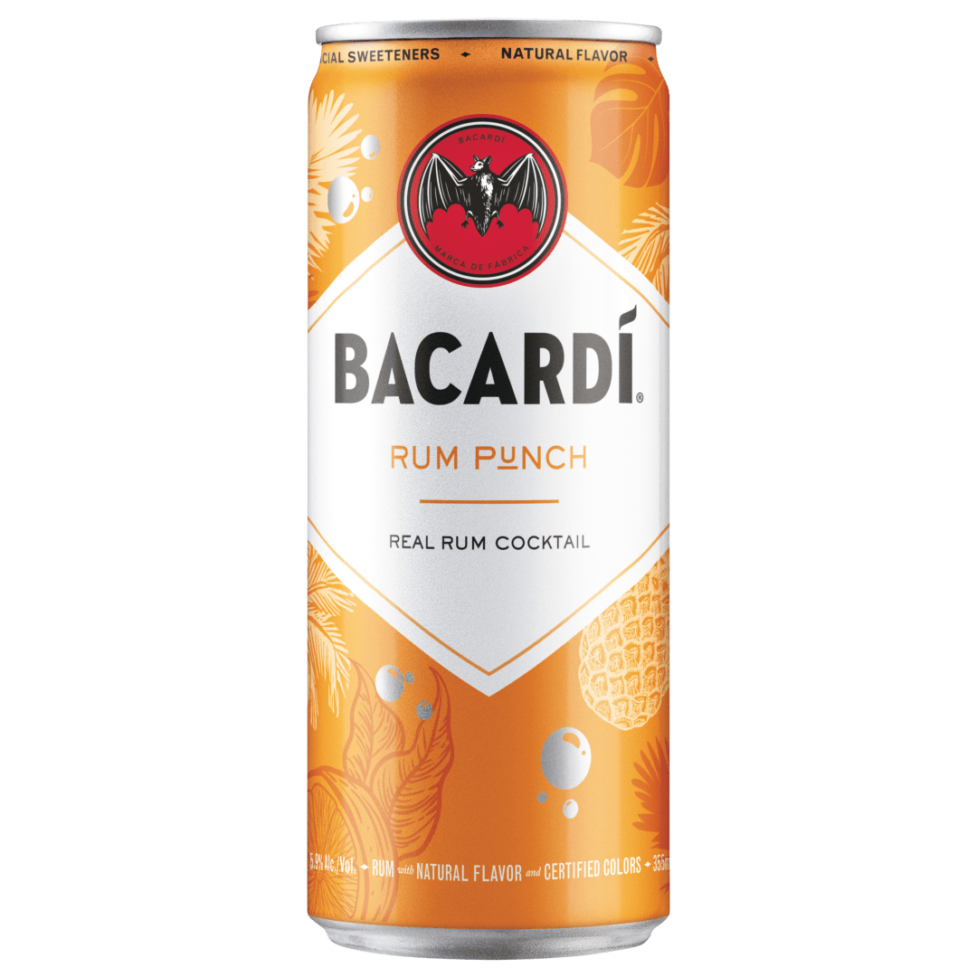 Bacardi Rum Punch Ready To Drink Real Rum Cocktail, Gluten Free 5.9% 355mL
