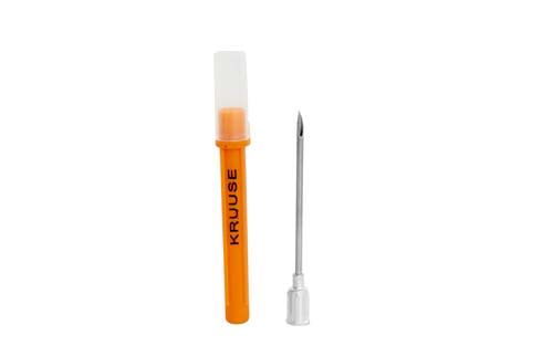 KRUUSE Disposable Needle with Aluminium Hub, Orange, 2.0mm x 50mm (14G x 2"), Sterile