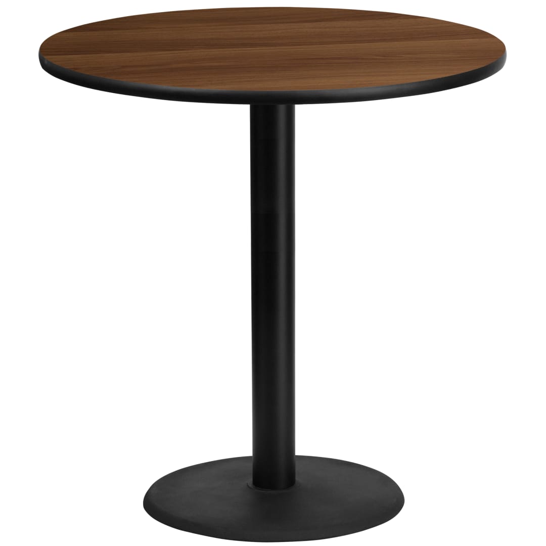 Stiles 42'' Round Walnut Laminate Table Top with 24'' Round Bar Height Table Base