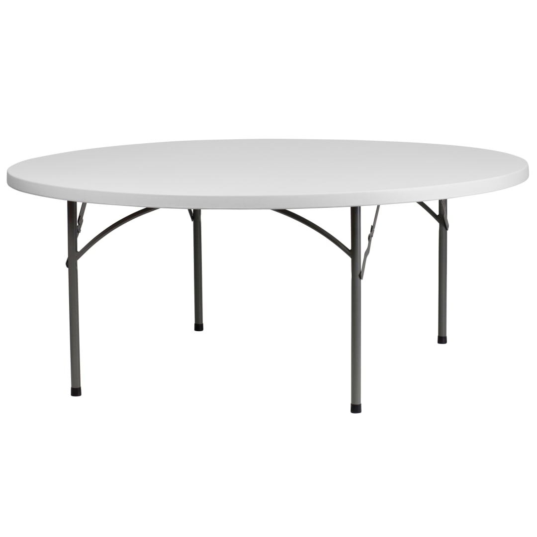 Kathryn 6-Foot Round Granite White Plastic Folding Table