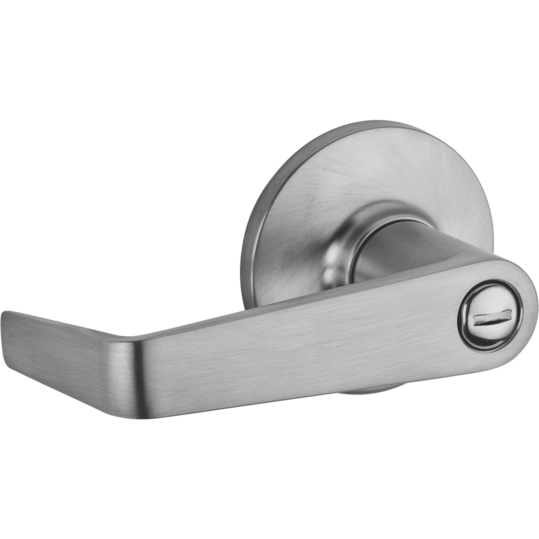 Carson Round Bed/Bath Lever in Satin Chrome