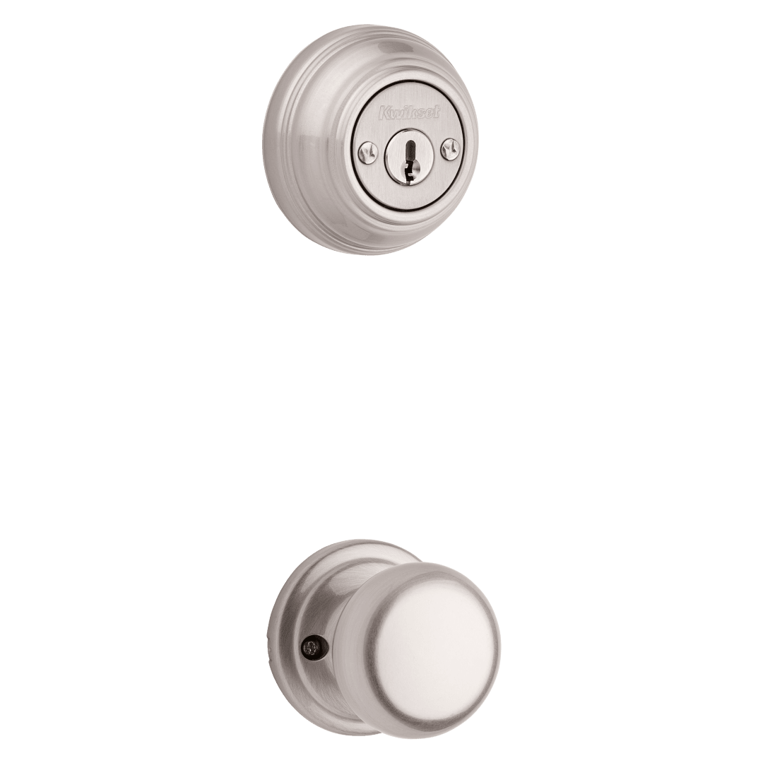 966 Double Cylinder Interior Pack w/Hancock Knob for Signature Series Handlesets in Satin Nickel