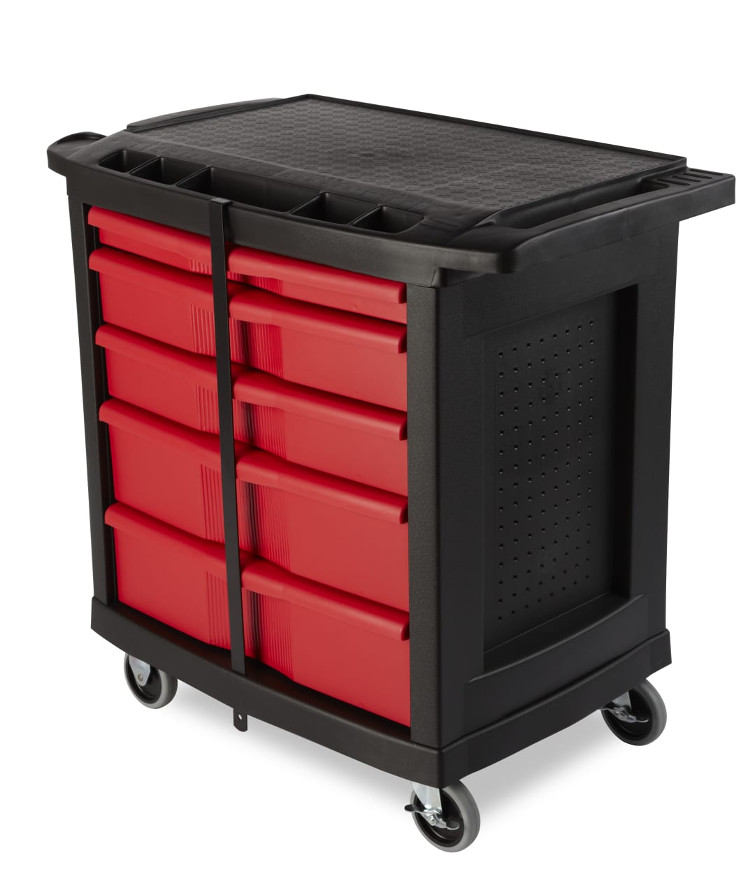 5 Drawer Mobile Work Center, Black