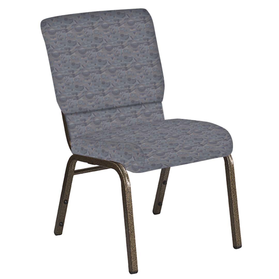 Embroidered 18.5''W Church Chair in Perplex Hazelwood Fabric - Gold Vein Frame