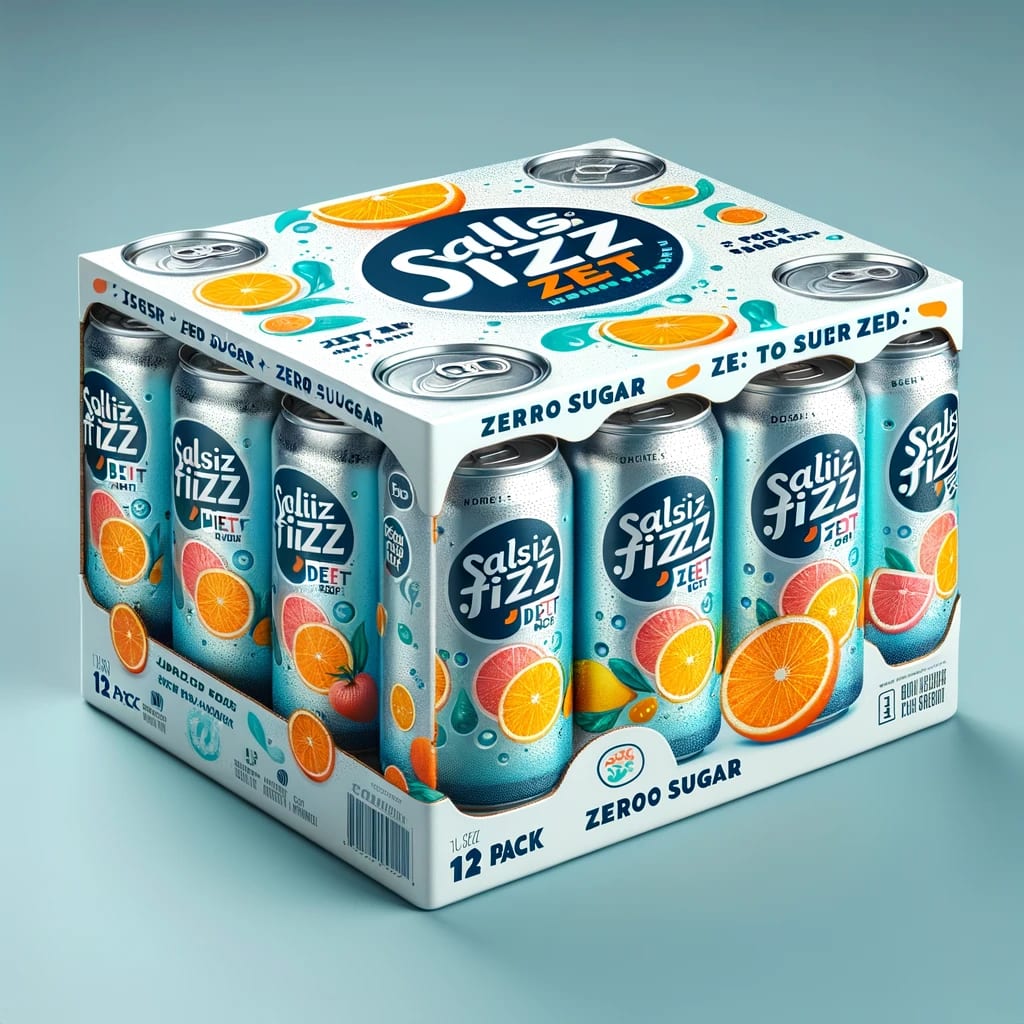 SalsiFizz Diet Zest Fizz, 12 Pack of 12oz Cans