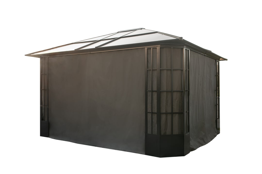 Sojag Savino 10 x 12 x 7 ft Grey Curtains for Gazebo, Polyester