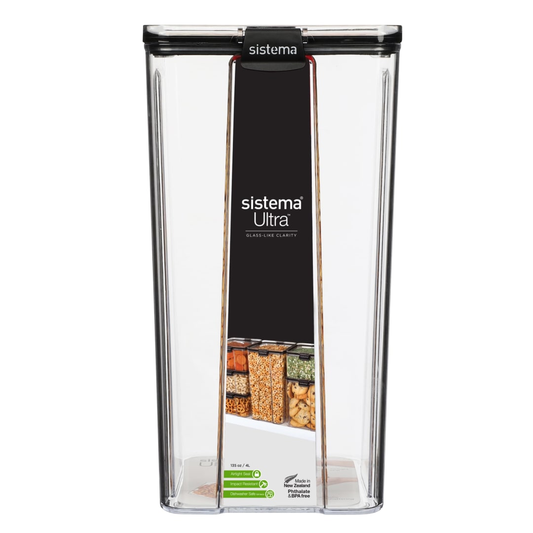 Sistema Ultra Airtight Pantry Food Storage Container, 4 L, Large, Stackable, BPA-Free Tritan Plastic