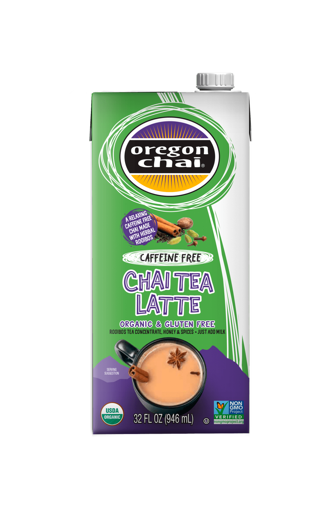 Oregon Chai Caffeine Free Chai Concentrate, 6 x 32 fl oz