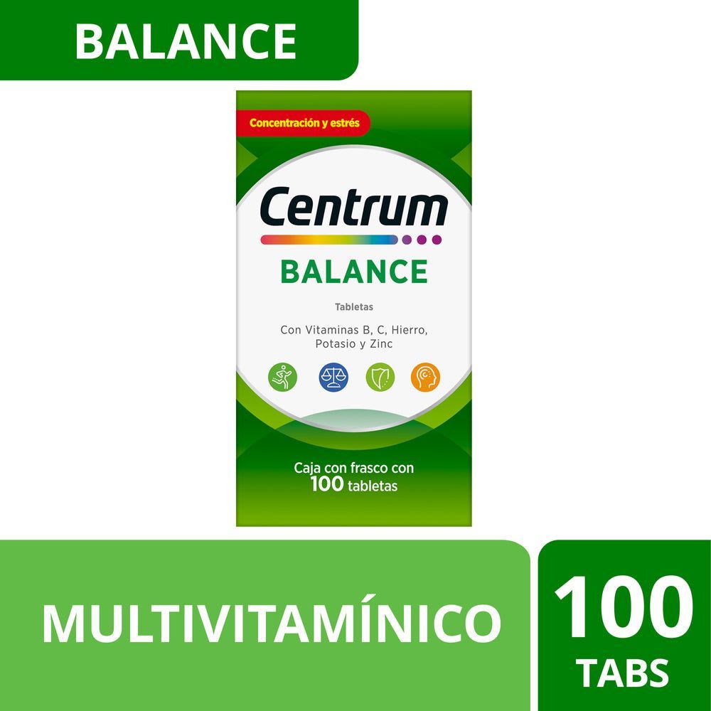Centrum Balance Multivitamínico 100 Tabletas