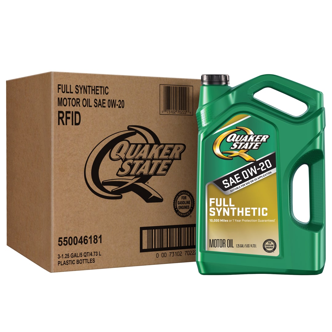 Quaker State Full Synthetic 0W-20 Motor Oil, 5 Quart (3 Pack)