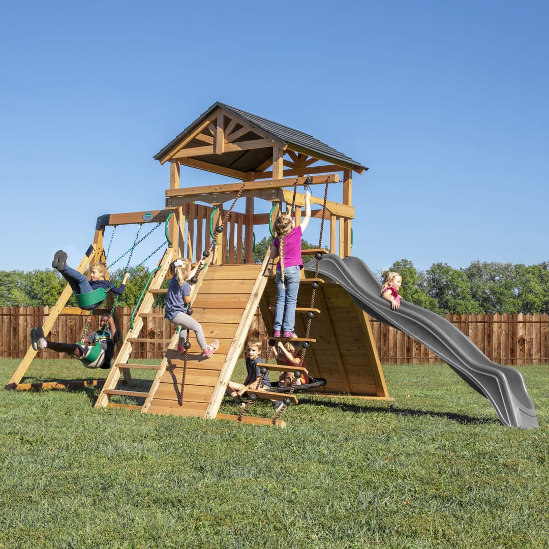 Endeavor Swing Set With Gray Wave Slide