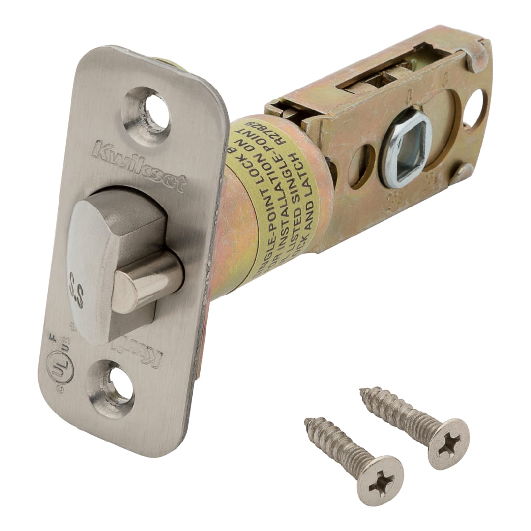 Round Corner UL Deadbolt Latch for Push Button Lever in Polished Chrome or Satin Chrome Finish