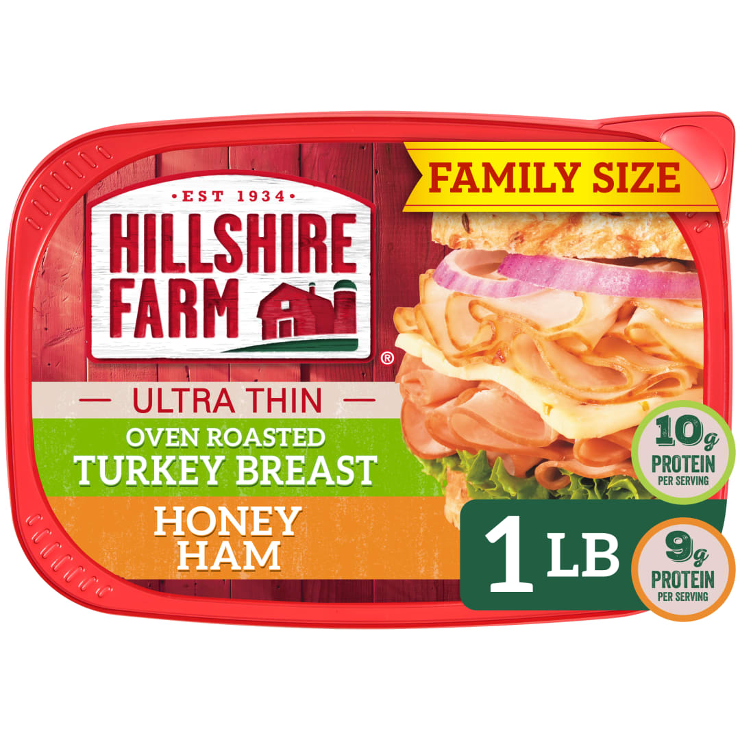 Hillshire Farm® Ultra Thin Sliced Deli Lunch Meat, Oven Roasted Turkey Breast and Honey Ham, 16 oz