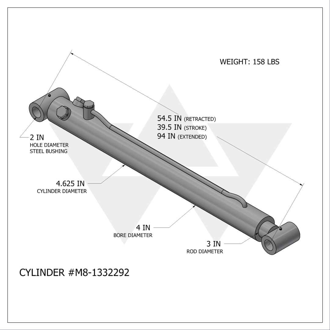 Wastebuilt® Replacement for McNeilus Packer Cylinder (4" X 3" X 39.5")