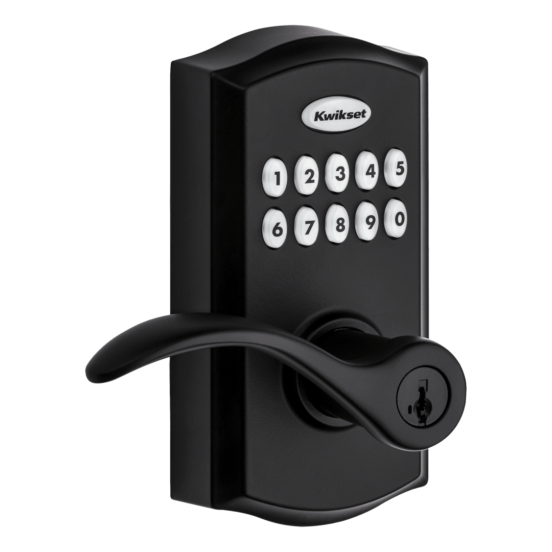 955 SmartCode™ Electronic Pembroke Lever featuring SmartKey Security™ in Matte Black