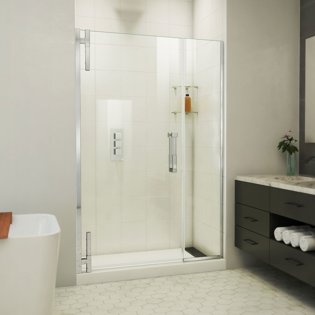 DreamLine Ascend 46 - 47 inch W x 72 inch H Frameless Pivot Shower Door in Chrome