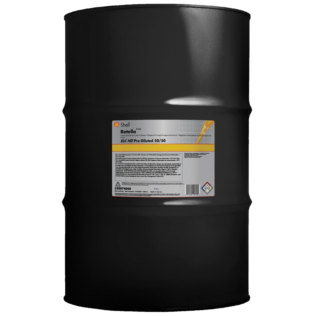 Shell Rotella Extended Life ELC HD Anti-Freeze + Coolant, Pre-Diluted 50/50, 55 Gallon Drum