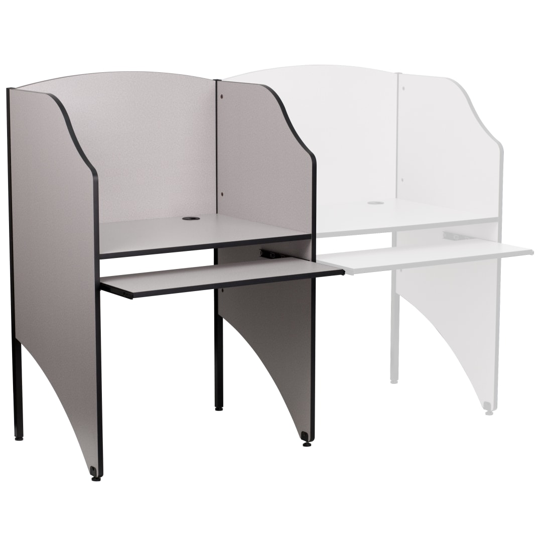 Kevin Starter Study Carrel in Nebula Grey Finish