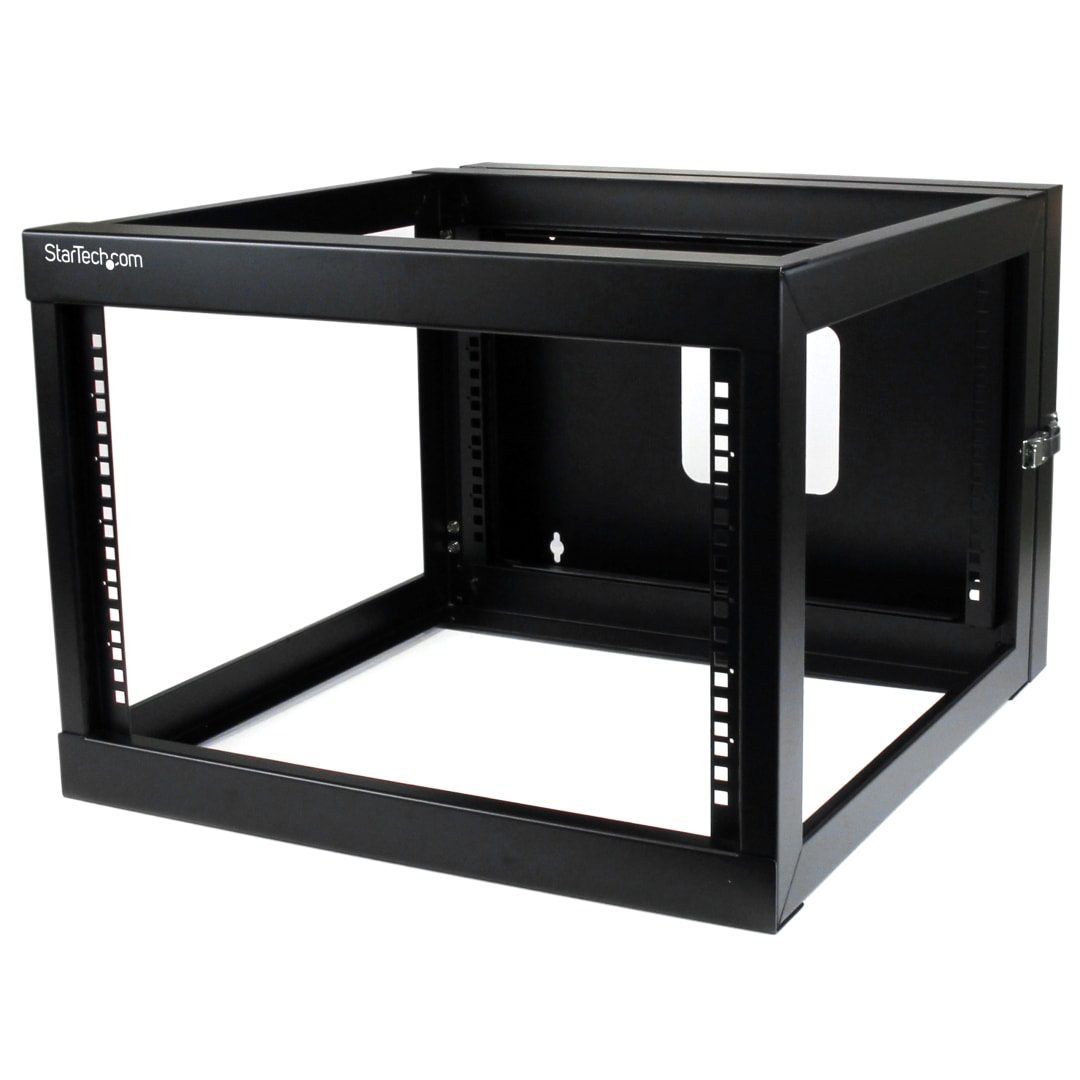 6U Hinged Open Frame Wall Mount Equipment Rack